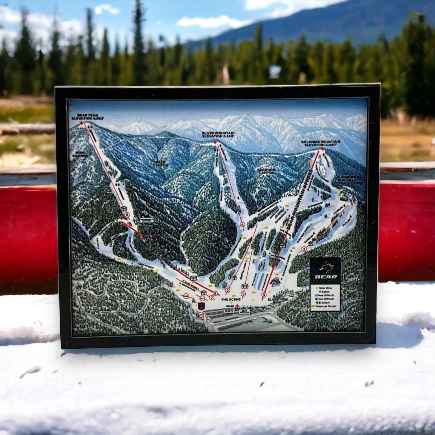 Bear Mountain winter trail map magnet